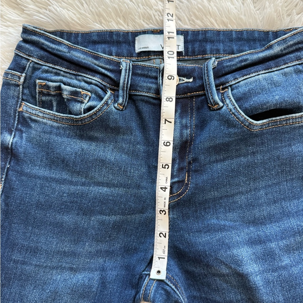 Vervet Dark Blue Raw Hem Cropped Jeans - Picture 6 of 12